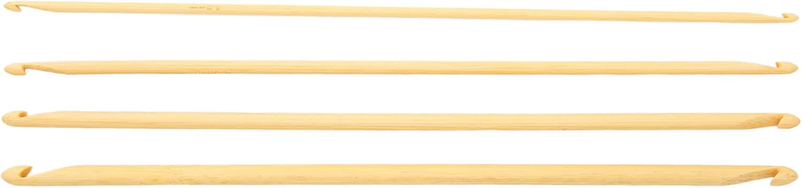 4Pcs 9.4In Long Double Ended Bamboo Tunisian Crochet Hook - Assorted Size anti Slip Knitting Needle for Sewing image number 1
