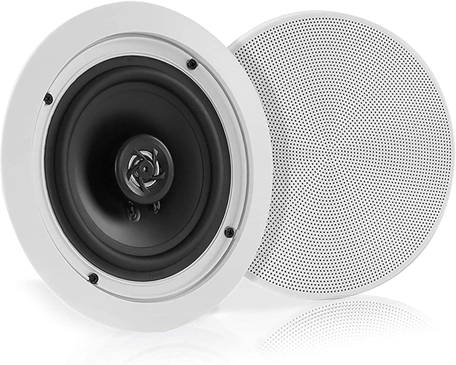 Pyle 5.25&rdquo; Pair Bluetooth Flush Mount In-Wall In-Ceiling 2-Way Speaker System Quick Connections Changeable Round/Square Grill Polypropylene Cone & Polymer Tweeter Stereo Sound 150 Watt (PDICBT552RD) image number 4