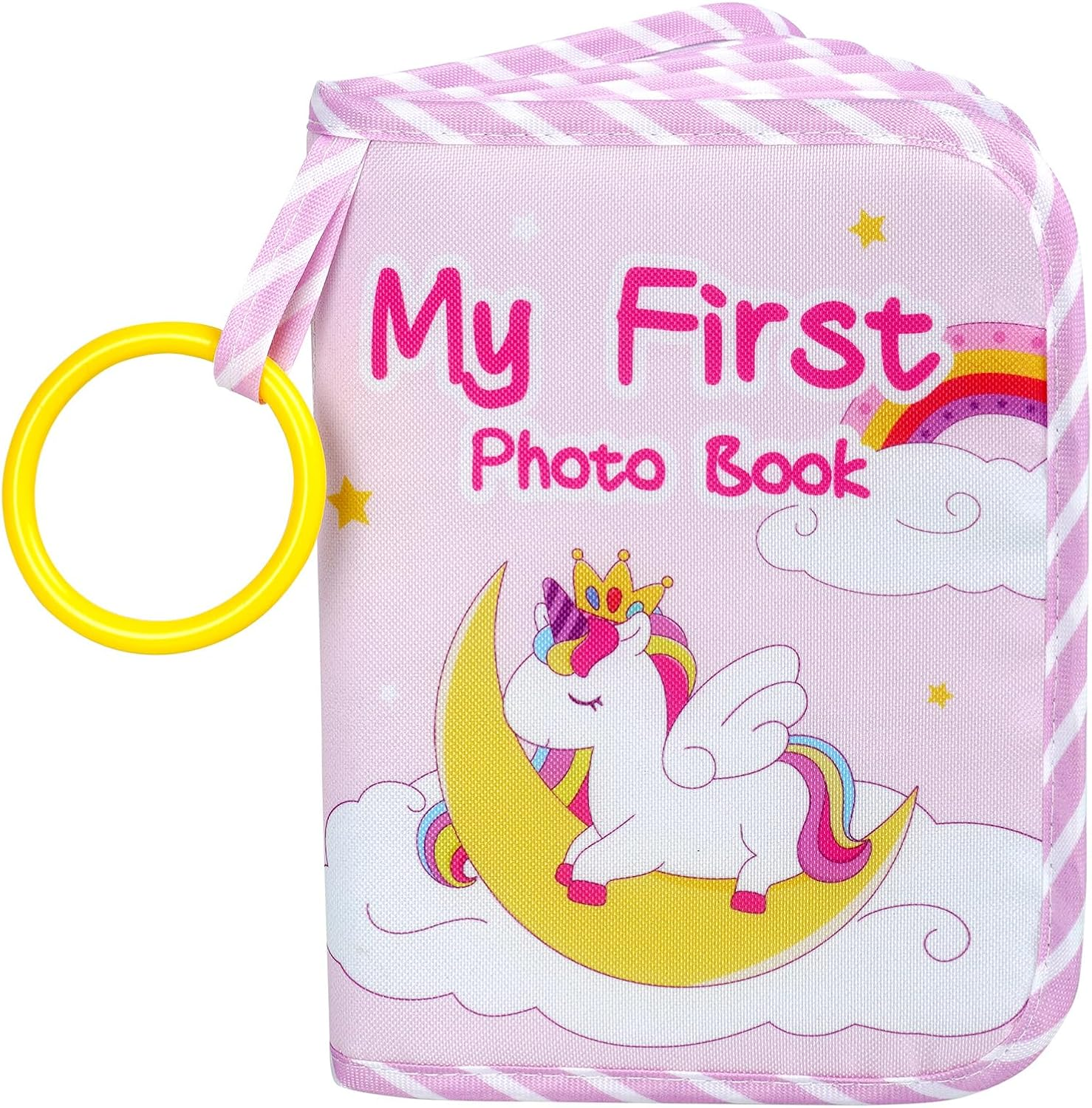 Baby Photo Album, Memory Book Photo Book, Baby Memory Book, Soft Fabric Photo Book for Newborns, Toddlers and Children, My First Photo Book for Family Newborns (Unicorn) image number 1