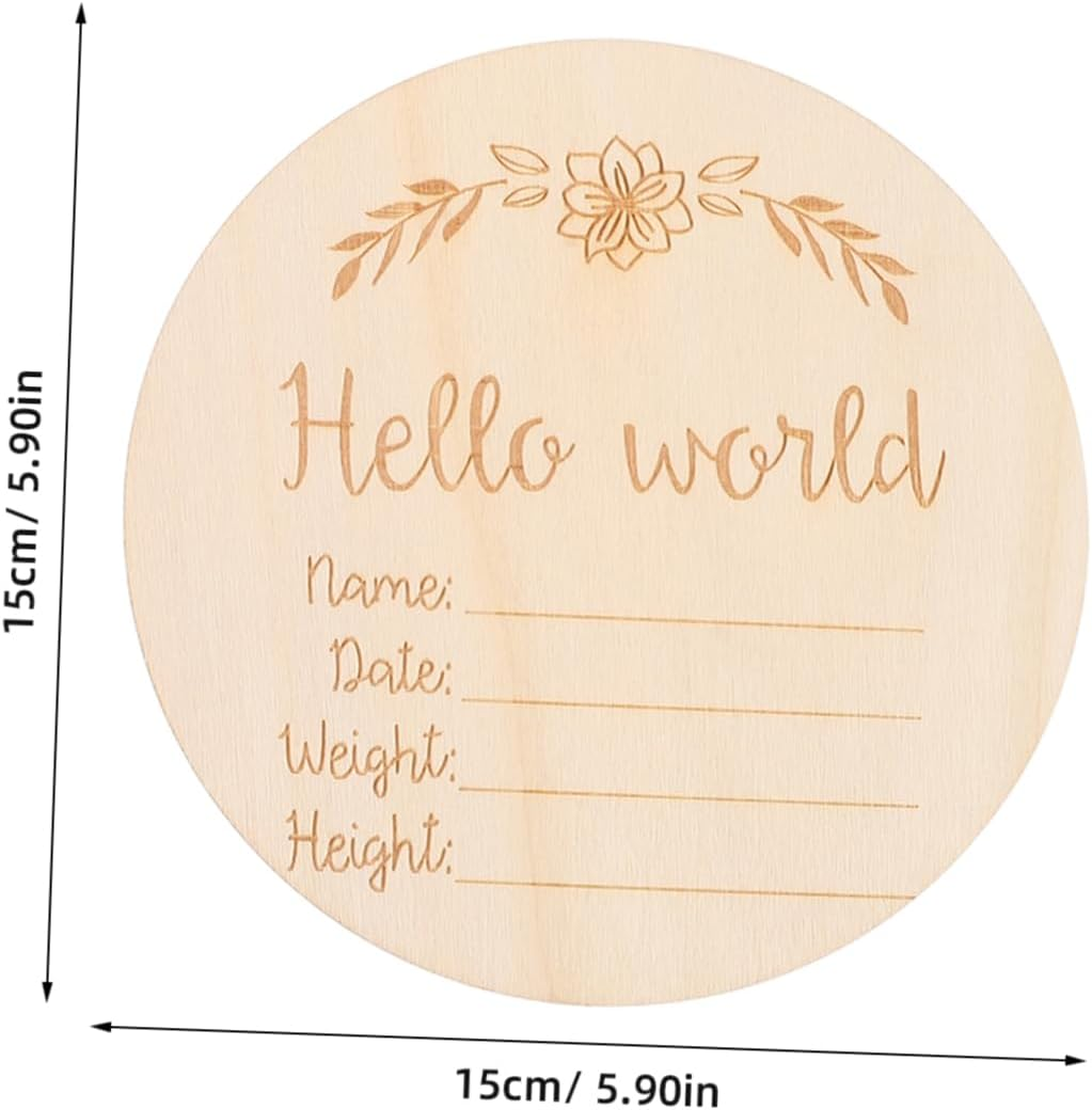 12Pcs Wooden Monthly Milestone Cards Photo Props Pregnancy Announcement Picture Props Growth Cards for Newborn Photography image number 4