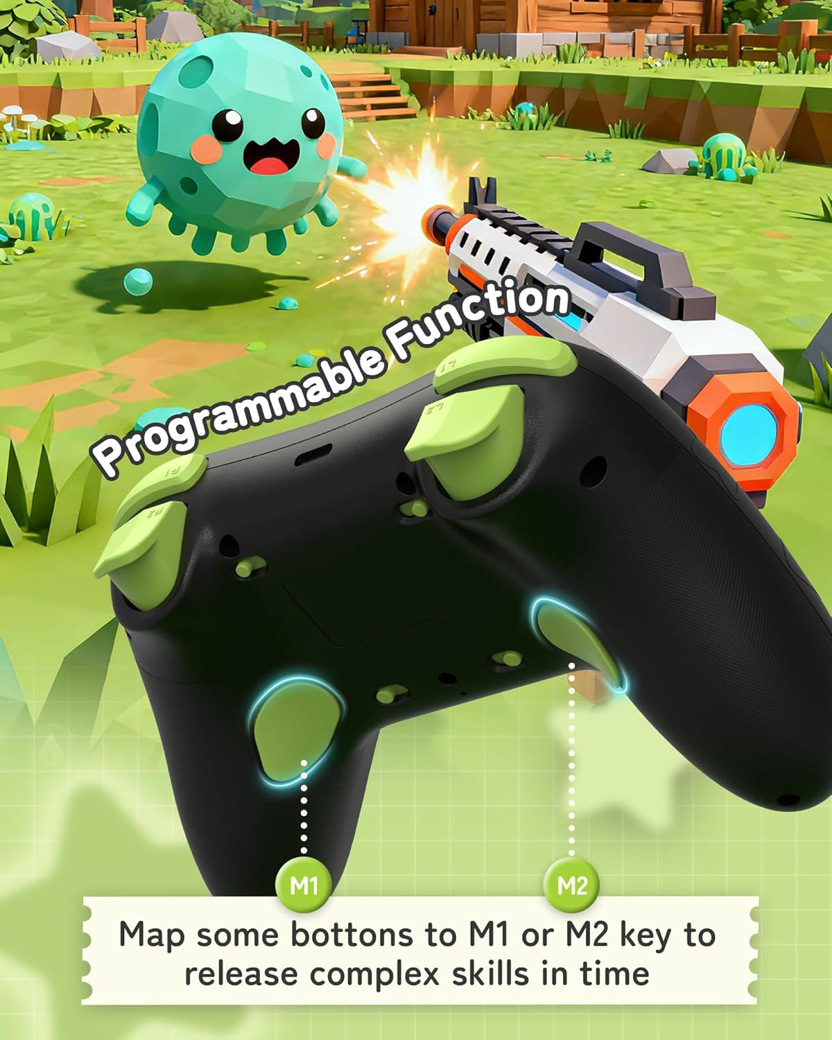 Geekshare Game Controller for Switch 2/Switch/Pc/Ios/Android, Wireless Bluetooth & Wired, 1000Mah Battery, 6-Axis Gyro, Dual Vibration, RGB Light - the HEI Series image number 6