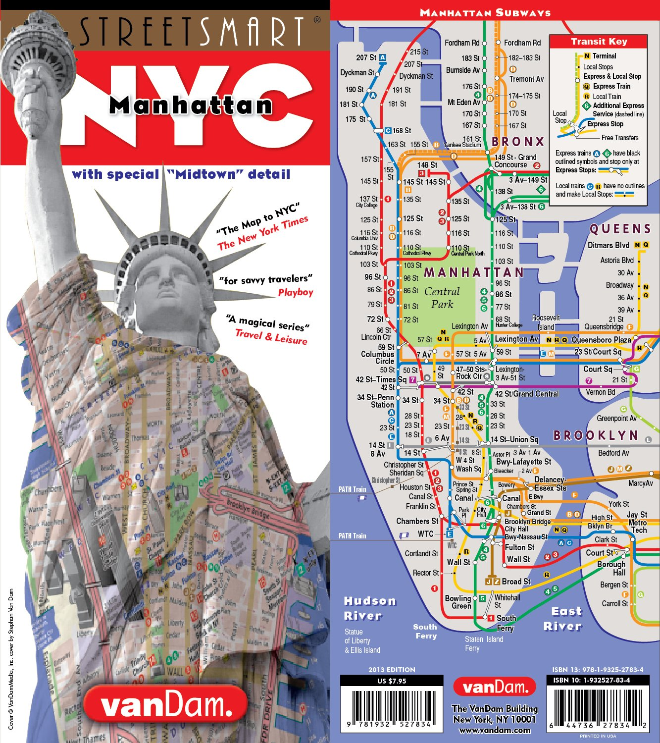 Streetsmart&reg; NYC Map Midtown Edition by Van Dam-Laminated Pocket City Street Map of Manhattan W/ All Attractions, Museums, Sights, Hotels, Broadway Theaters & NYC Subway Map; 2024 Edition: 39 image number 1
