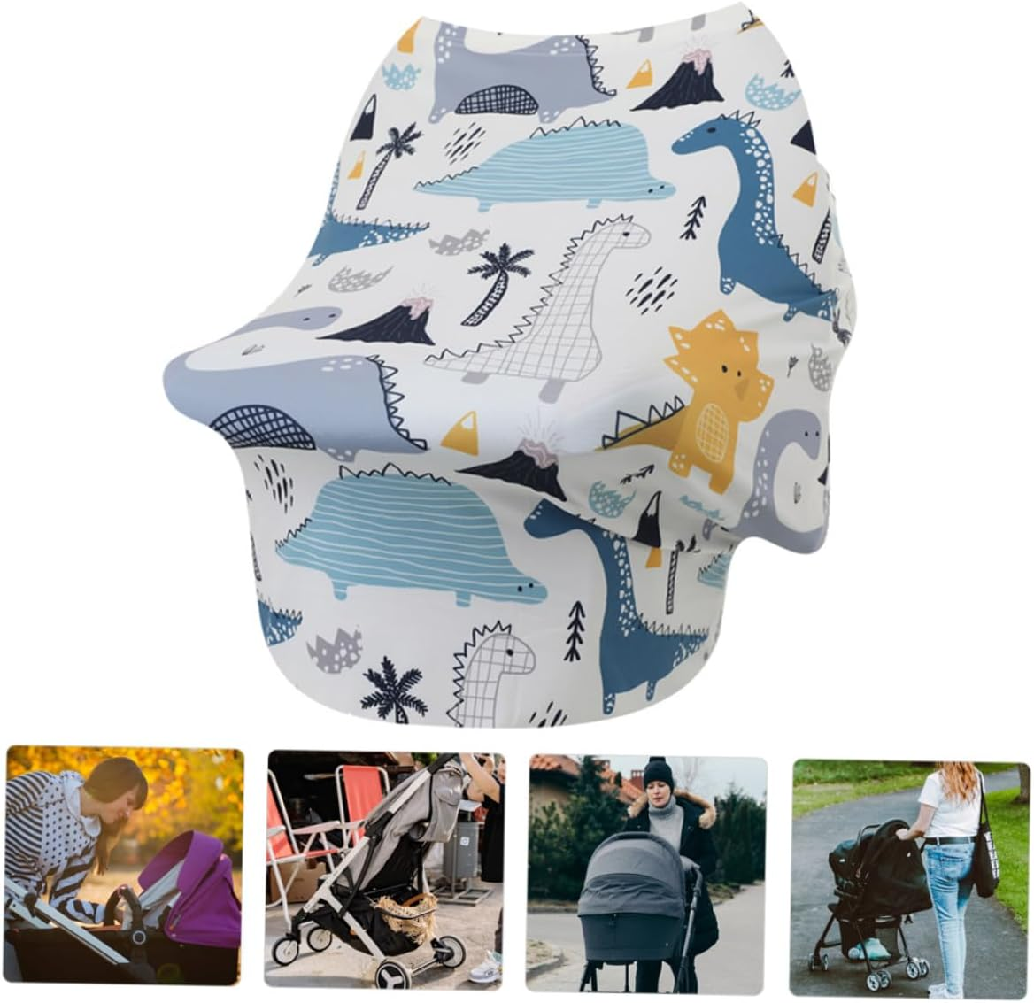 Hohopeti Multifunctional Cotton Nursing Cover Stroller Breastfeeding Cloak Breathable Skin-Friendly Chair Windproof Shield for Newborns and Mothers image number 5
