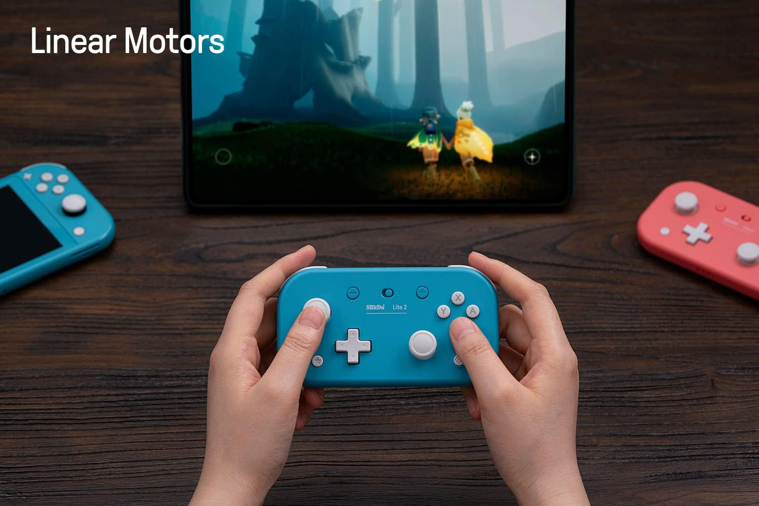 8Bitdo Lite 2 Bluetooth Controller with Motion Controls, Linear Motors Vibration, Joysticks, Triggers and D-Pad, Wireless Gamepad for Switch, Android & Raspberry Pi (Turquoise) image number 6