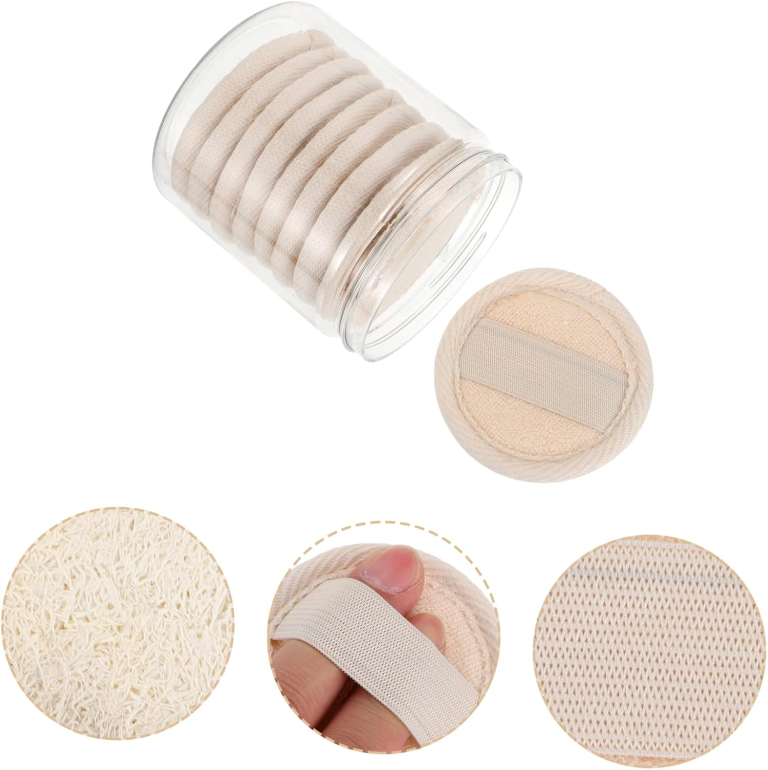 MERRYHAPY Loofah Facial Cleanser Pads for Makeup Removal Exfoliating Skin Care Natural Loofah Material for Daily Facial Washing Routine
