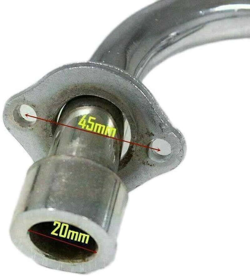 TDR Exhaust Muffler Pipe for 2 Stroke 100CC Engine Kit Motorized Push Bike Bicycle Silver Exhaust Pipe image number 4