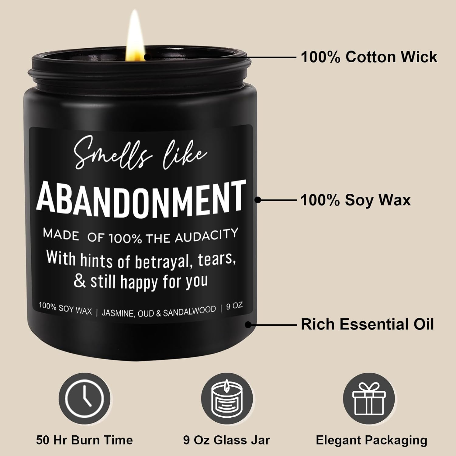 Younift Funny Scented Candle, Coworker Leaving Gifts for Women, Men - Going Away, Goodbye, Farewell Gifts for Coworkers, Friends, Boss, Work Bestie - Retirement, Moving Away Present Ideas - 9 Oz image number 1