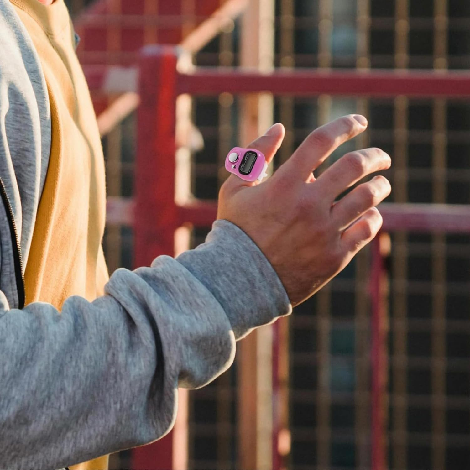 Roczential Clicker Counter Counters Electronic Finger Tally Counter 13 Pcs Electronic Finger Tally Counter Mini LCD Digital Display Handheld Pitch Clicker Mini LCD Digital Display Tally Counter image number 3