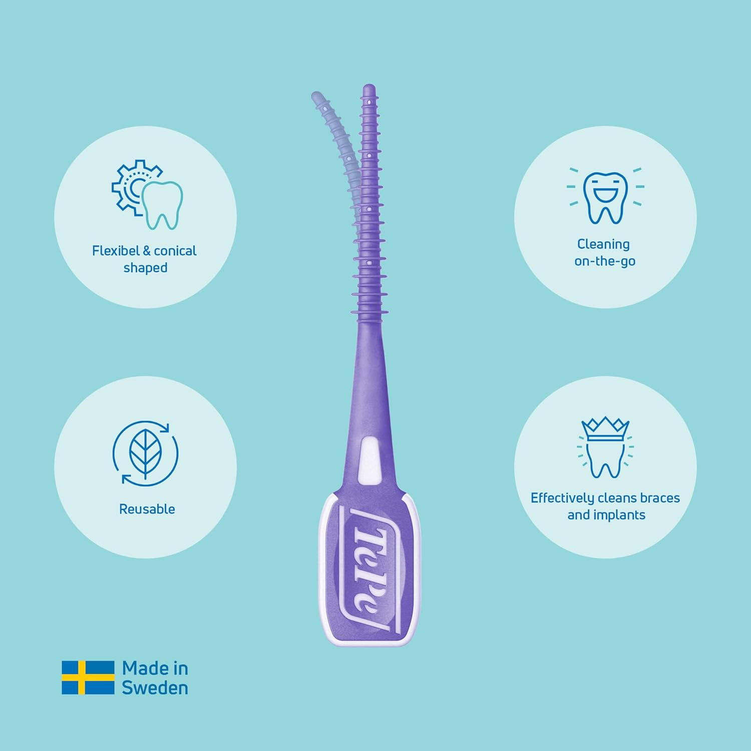 Tepe Easypick Toothpicks, Purple, ISO XL, 36Pcs, Plaque Remover, Efficient Clean between the Teeth, Durable Dental Picks for Wide Gaps, Travel Case Included image number 2