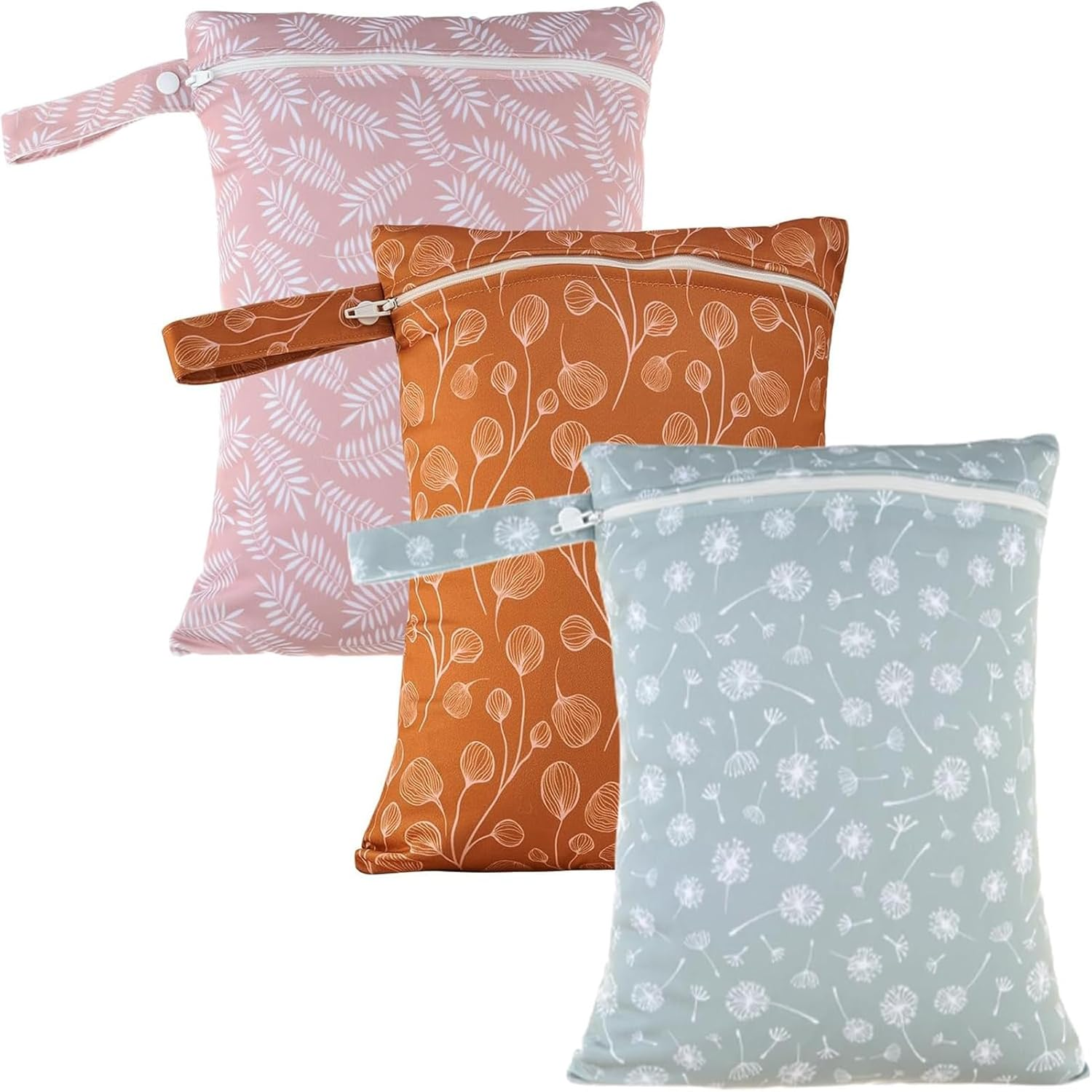 3 Set Wet Bags for Baby Cloth Diapers, Reusable Waterproof Wet Bag Storage Bag Nappy Bag, Washable Hanging Travel Bags Gym, Pool, Daycare Soiled Baby Items Yoga Gym Bag for Wet Clothes image number 3