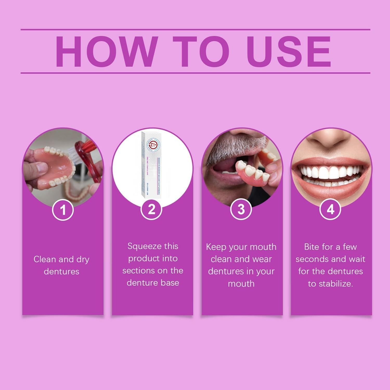 Thermoplastic Denture Adhesive,Silicone Denture Adhesive,Denture Adhesive Max Hold,For Dentures (1Pcs) image number 4