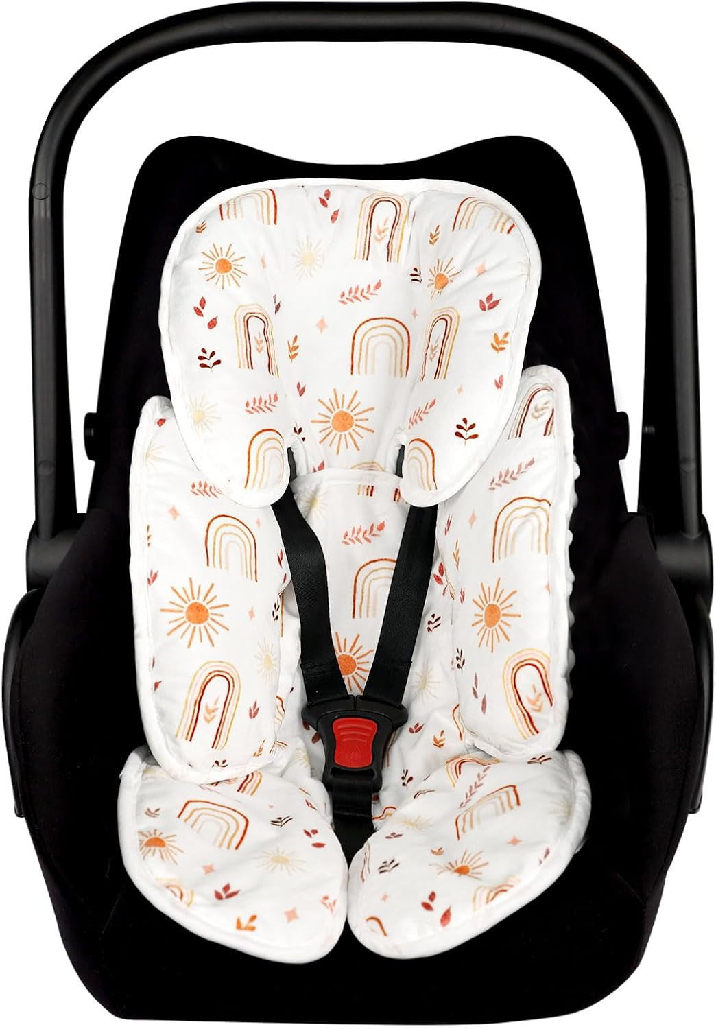 TANOFAR Infant Car Seat Head Support, Soft Baby Carseat Head & Body Support, Rainbow Baby Car Seat Insert Cushion for Newborn Boys