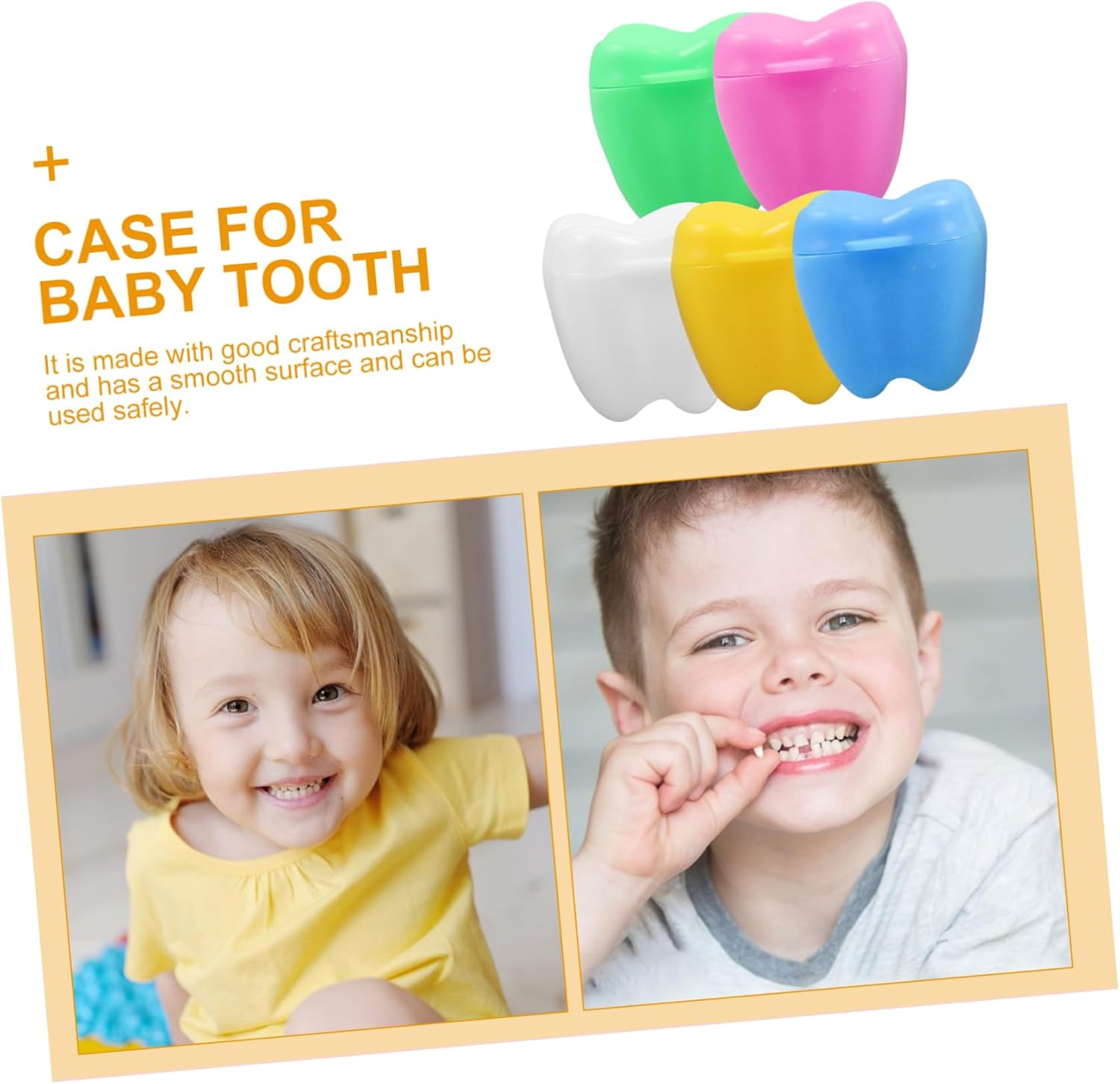 Abaodam 20Pcs Boy Girl Tooth Keepsake Box Tooth Collection Organizer for Lost and Fetal Hair Cherishing Childhood Memories Fun Designs image number 3