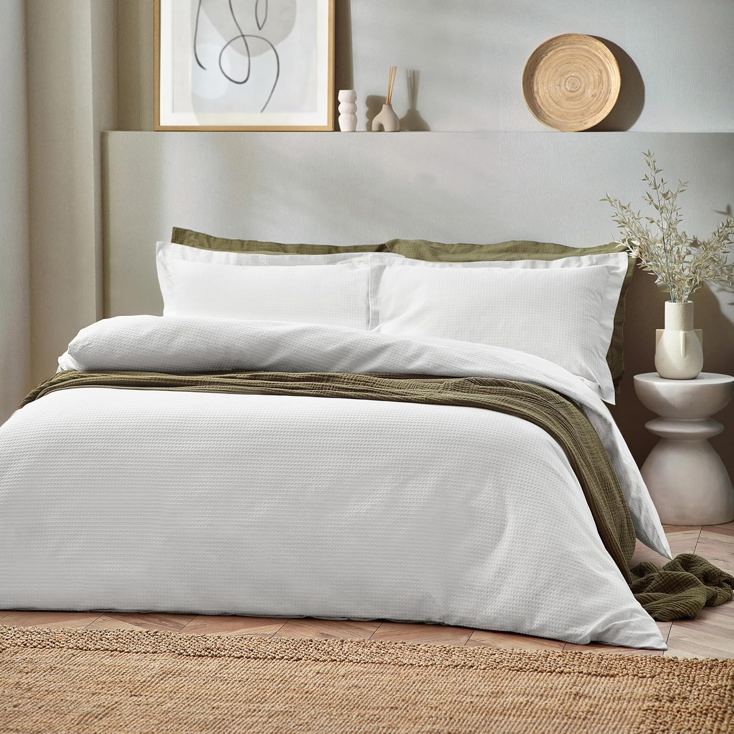 The Linen Yard Waffle Duvet Cover Set