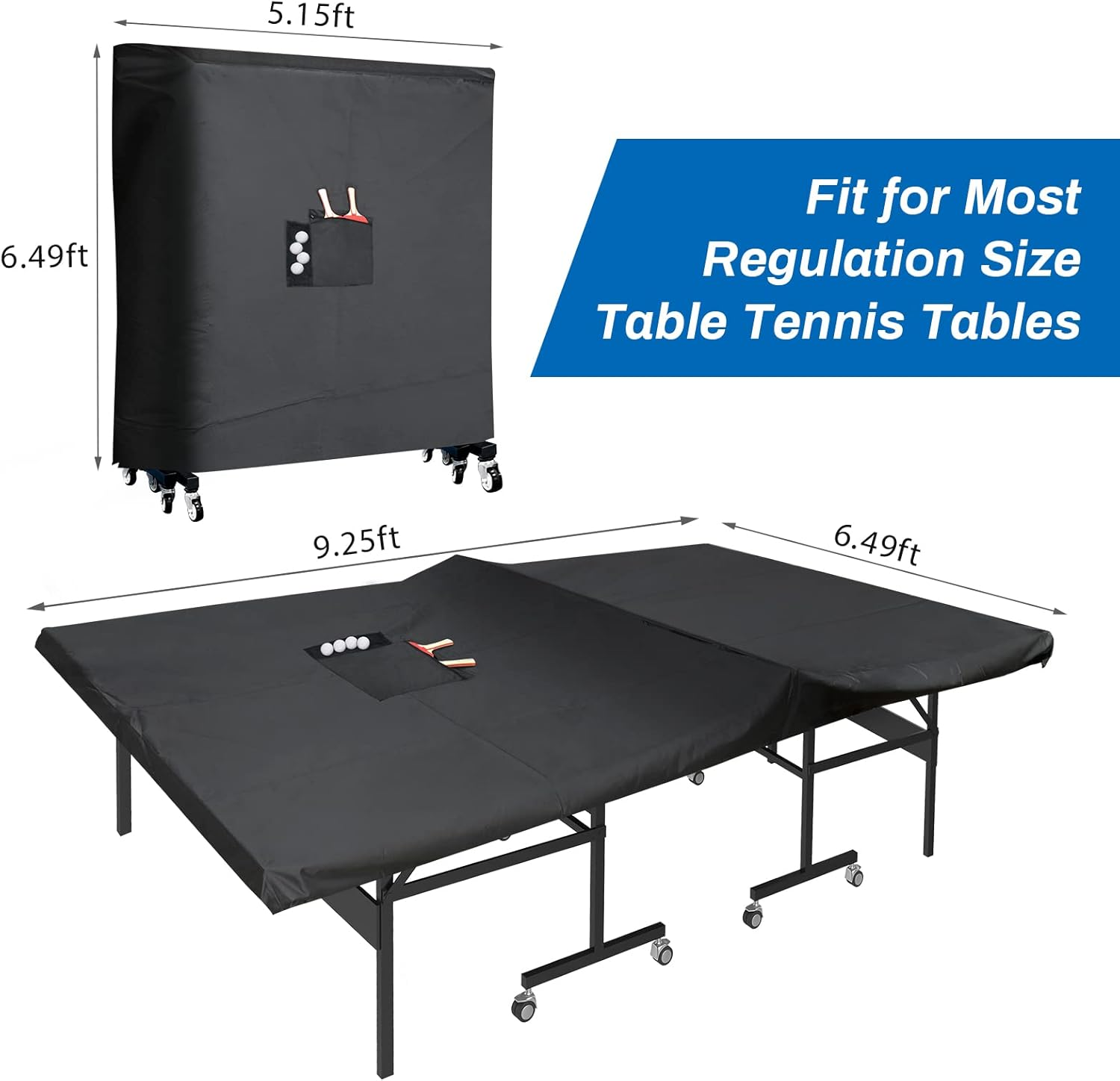 Coolrunner Ping Pong Table Cover - Waterproof Indoor & Outdoor, 420D Oxford Fabric for Folding & Flat Tables image number 1