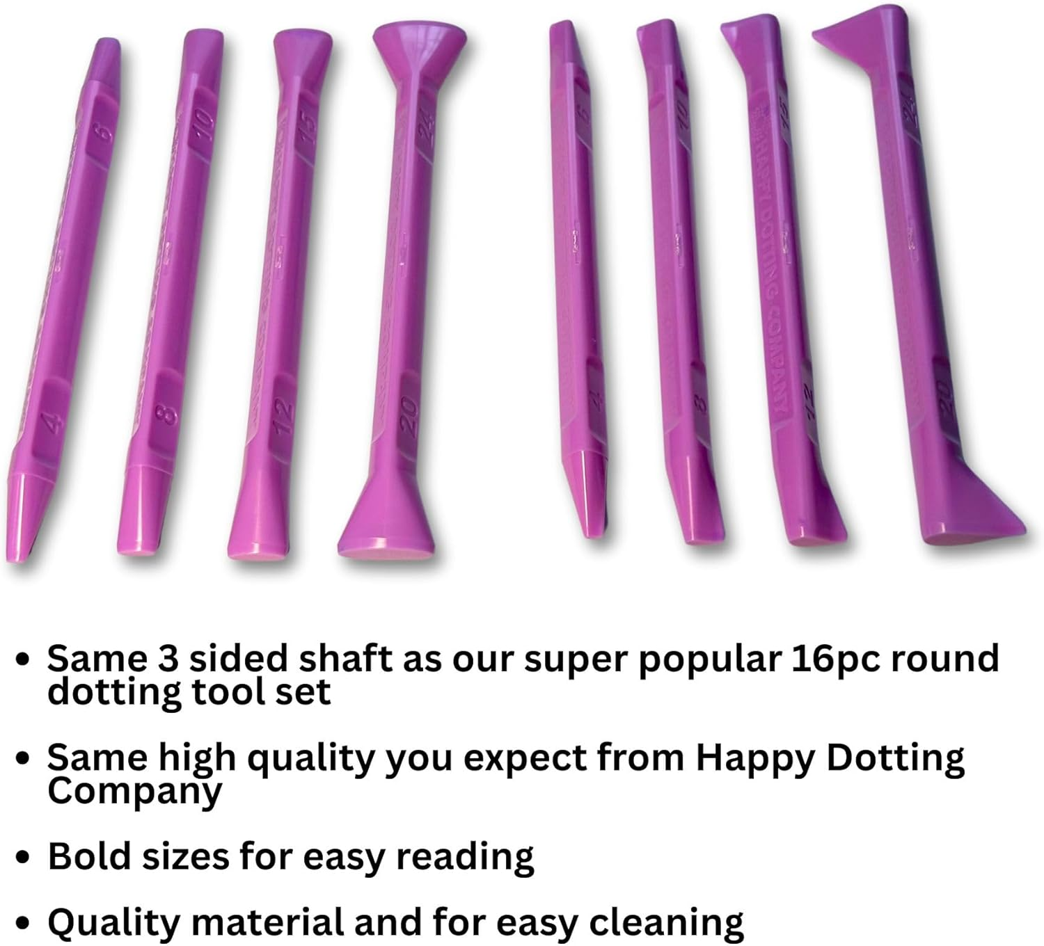 Oval Dotting Tools - Teardrop Dotting Tools - Happy Dotting Company - 8 Double-Ended Set for Dot Mandala Painting - Oval Shaped Tools - Teardrop Shaped Tools - Dot Painting image number 3