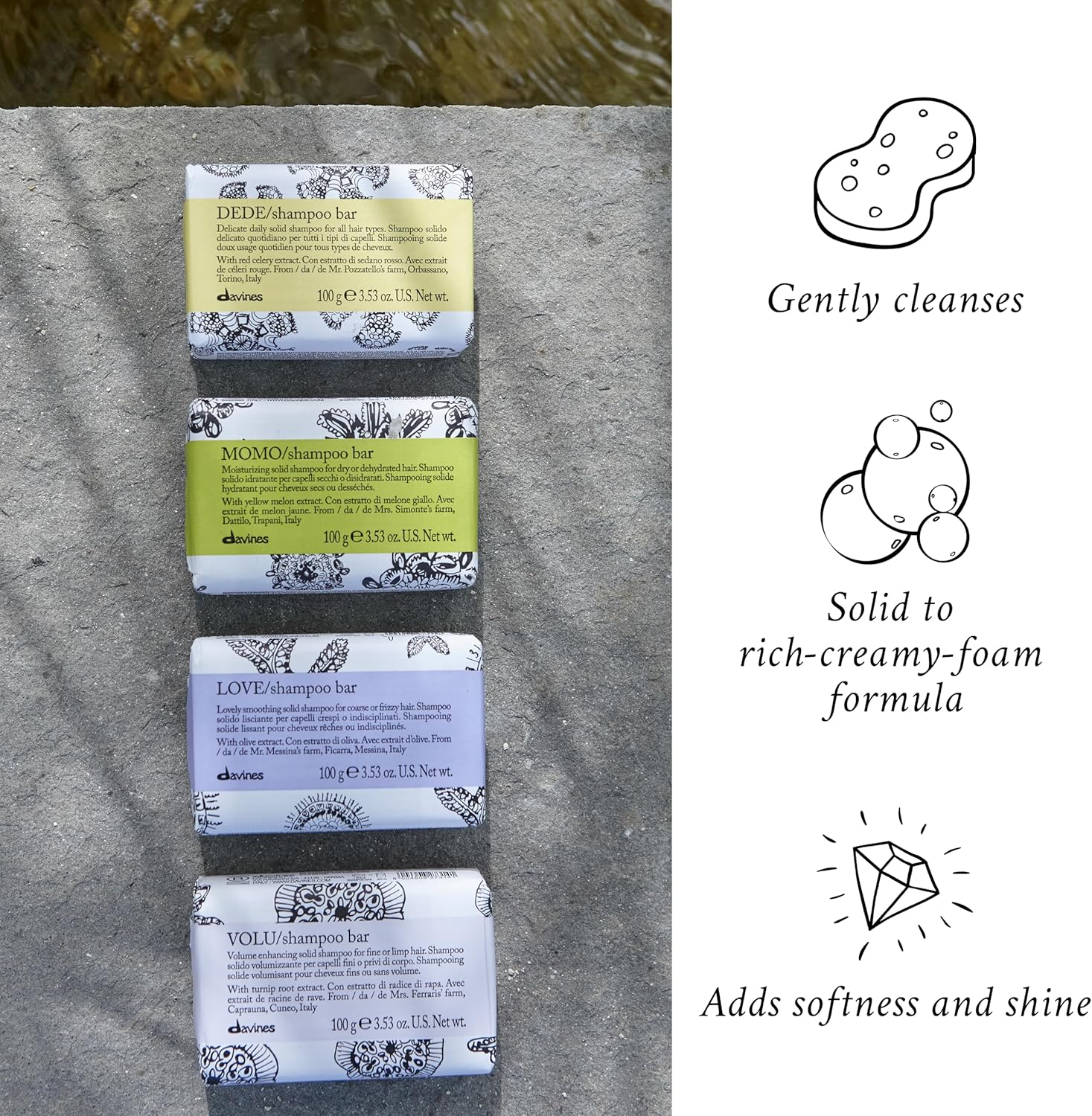 Davines VOLU Shampoo Bar, 100 G. image number 6