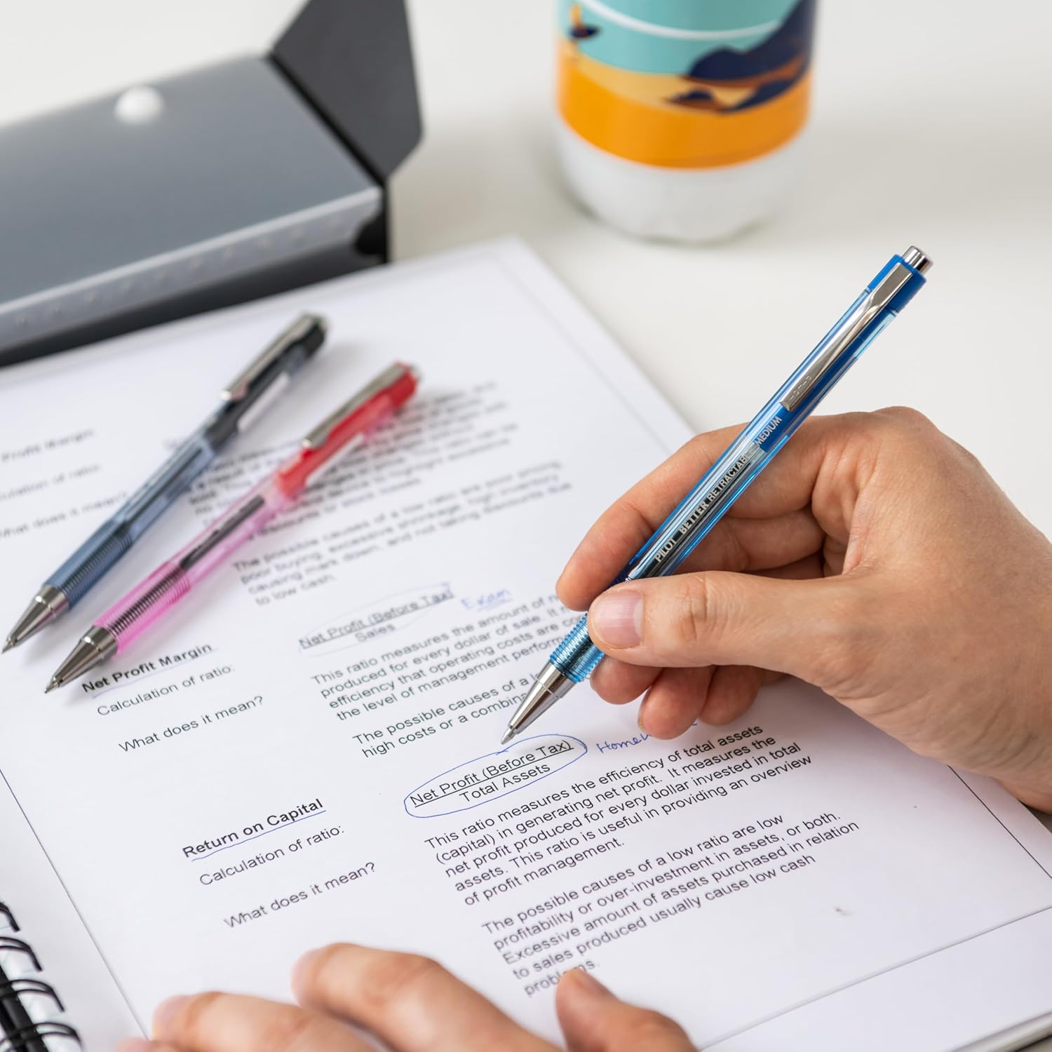 Pilot BP-145 Medium Retractable Ballpoint Pen, Black