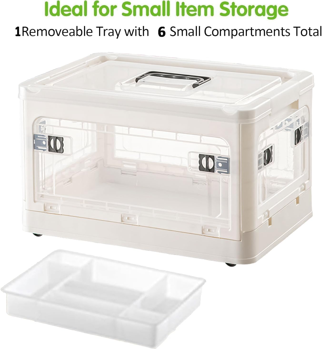 Extra Large Medicine Storage Box, Large Capacity First Aid Box, Clear Medical Supply Organizer with 1 Removable Tray, Multipurpose Plastic Medicine Chest with Wheels image number 2