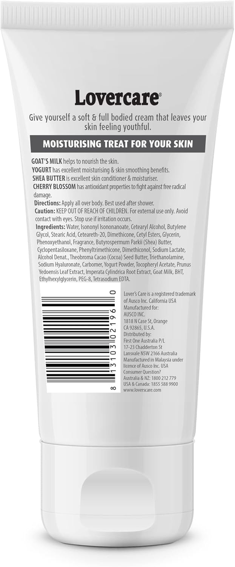 Lovercare 4-Pack Goat'S Milk 2In1 Hand & Body Lotion 60Ml Cherry Blossom image number 2