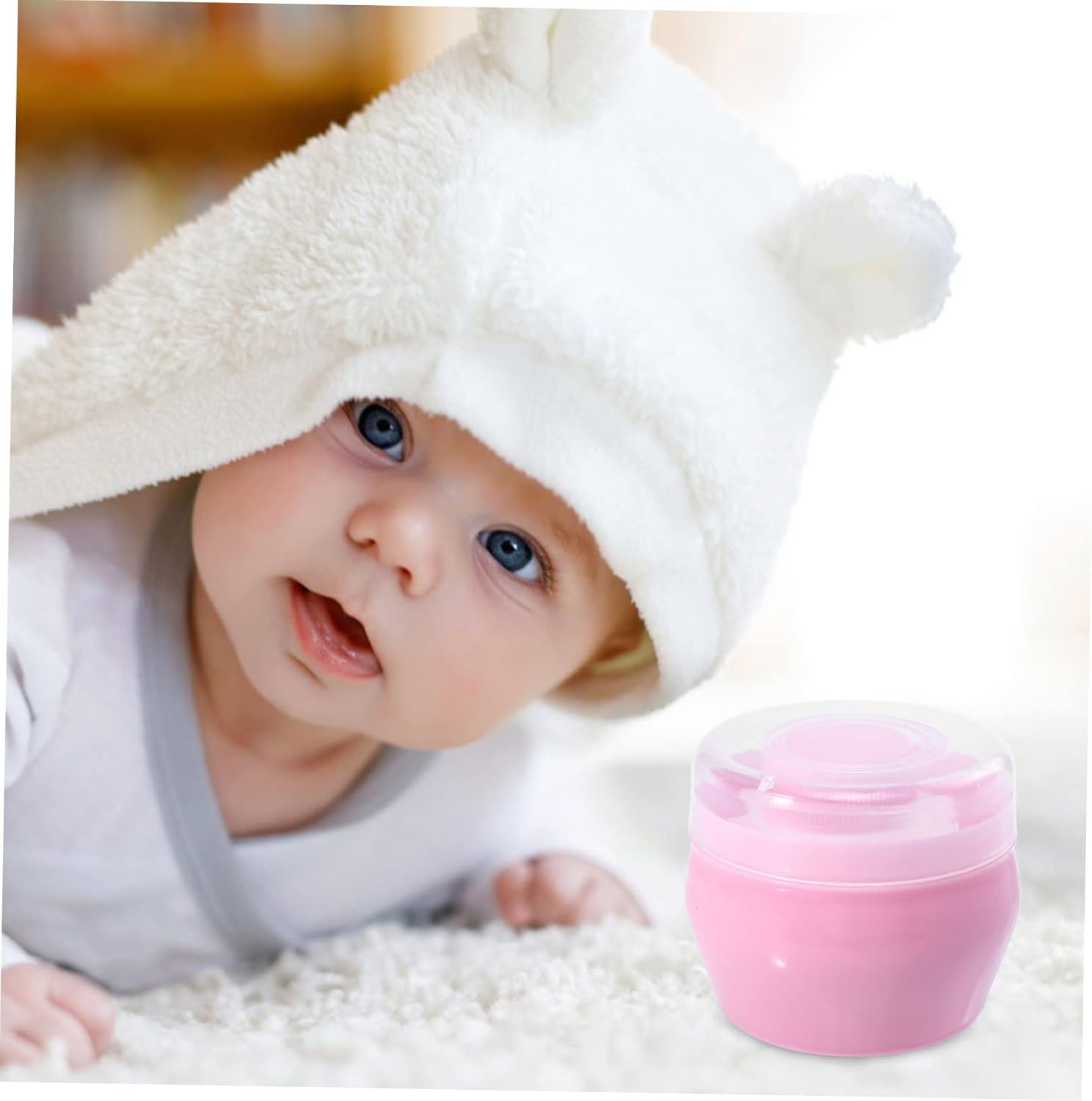 Toddmomy 2 Sets Kids Powder Puff Handle Portable Talcum Puff for Baby Gentle and Smooth Body Powder Application