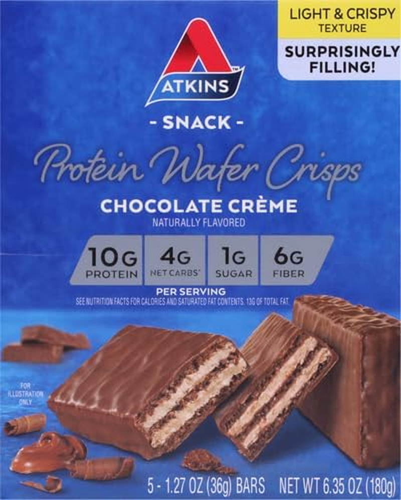 Atkins Protein Wafer Crisps, Chocolate Cr&egrave;me, Keto Friendly, 5 Count image number 6