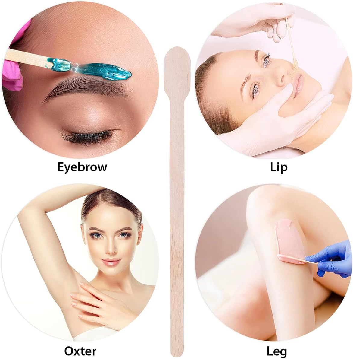 200Pcs Wooden Wax Sticks - Disposable Wooden Waxing Spatulas - Small Sizes Eyebrow Waxing Applicator Spatulas for Facial/Lip Hair Removal,Eyebrow Wax Sticks Wax Applicator,Wooden Wax Spatulas Kit image number 2