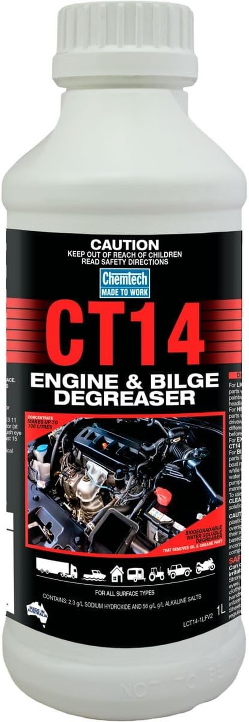 CT14 Gutsy Degreaser Removes Oil and Grease Fast (Pack of 1, 1 Litre) image number 1