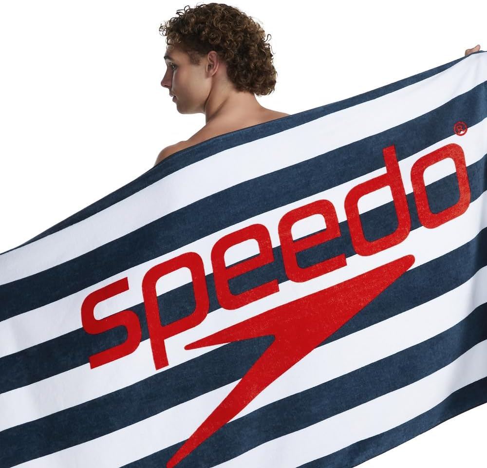 Speedo Logo Towel, Navy/Red/White