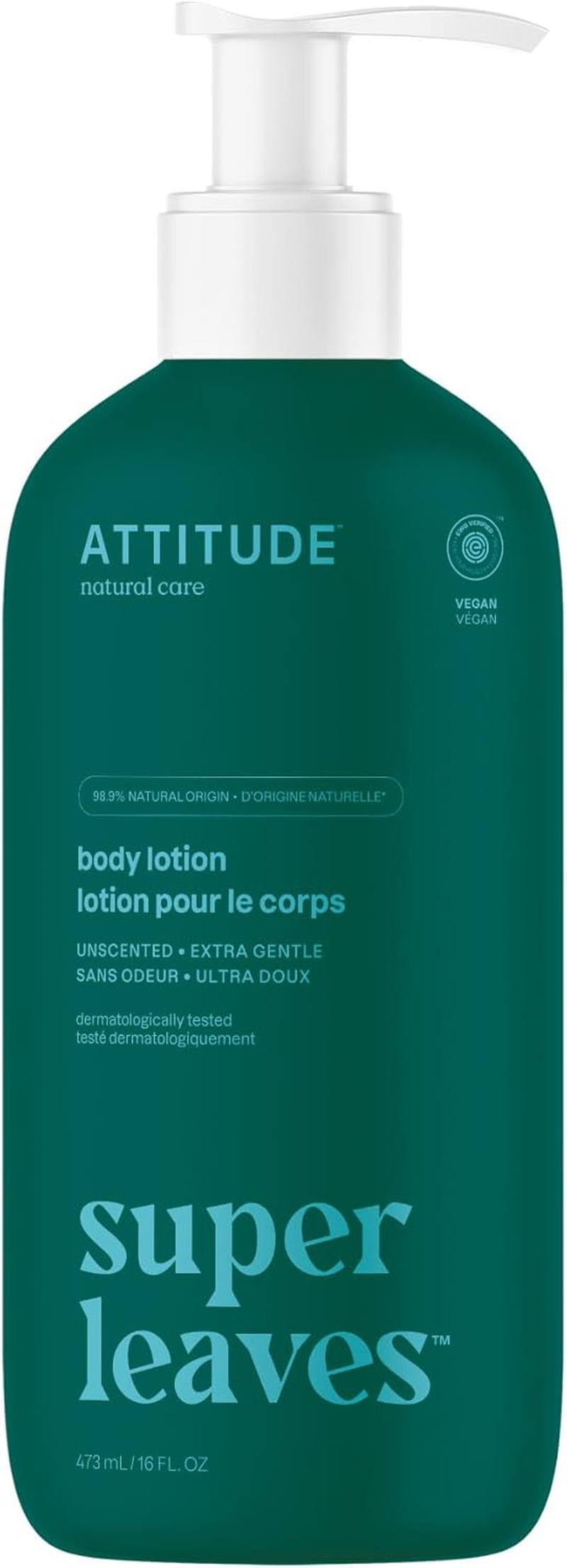 ATTITUDE Body Lotion, EWG Verified Moisturizer, Vegan Skin Care Products, Non-Greasy, Hydrating for Dry Skin, Cruelty Free, Extra Gentle, Unscented, 16 Fl Oz image number 6