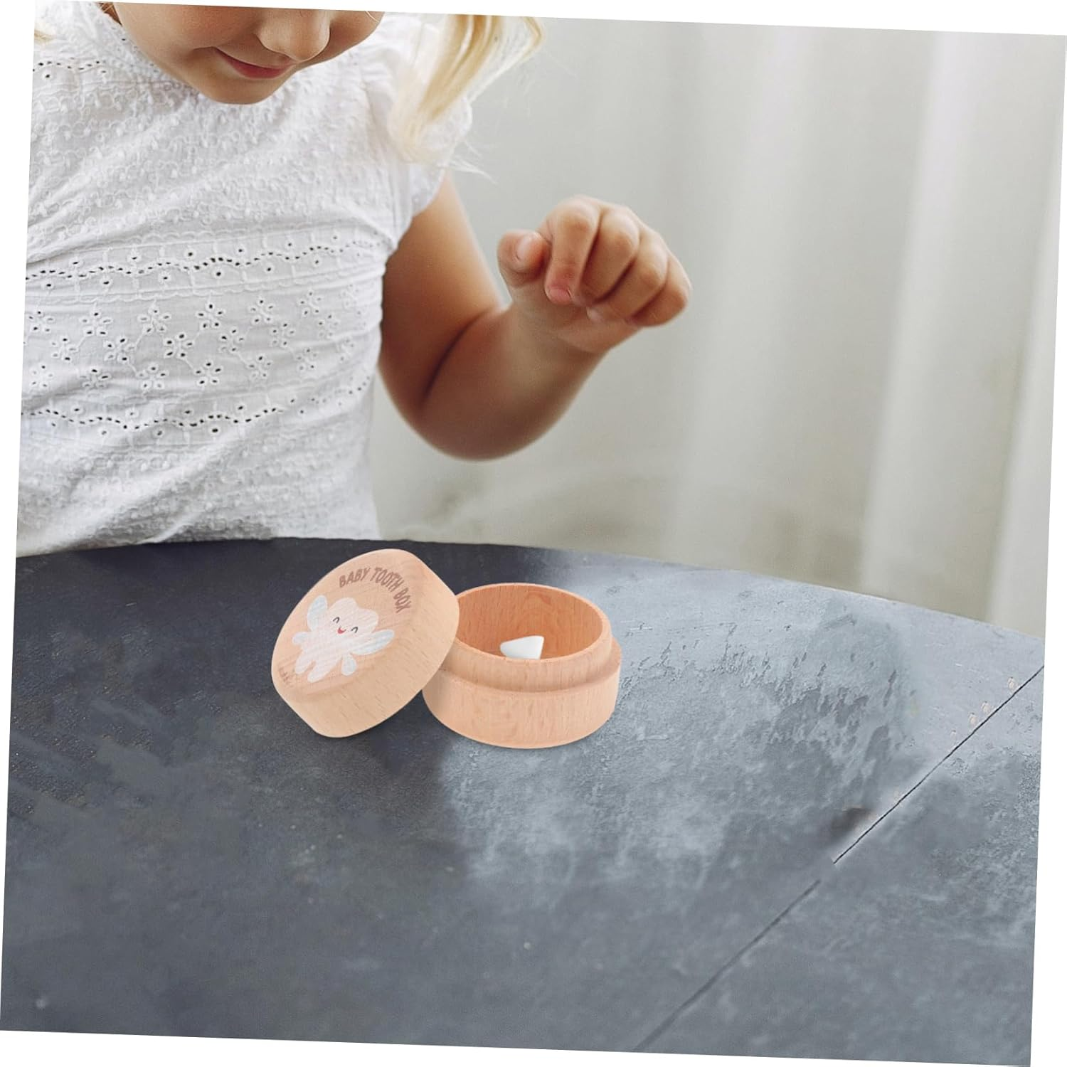 2Pcs Wooden Tooth Keepsake Box for Boys and Lost Teeth Cute Saver Container for Boys Girls Memorial Box