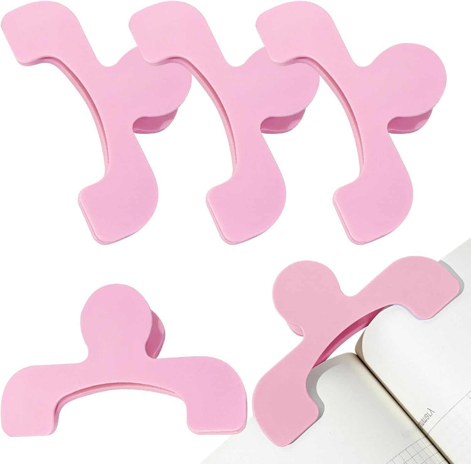 5 Pcs Book Clip for Reading Portable Book Page Holder for Hands Free Reading, Book Reading Accessories, Works on Hardcovers, Paperbacks, Magazines, and Comic, Art, Piano and Recipe Books (Green)