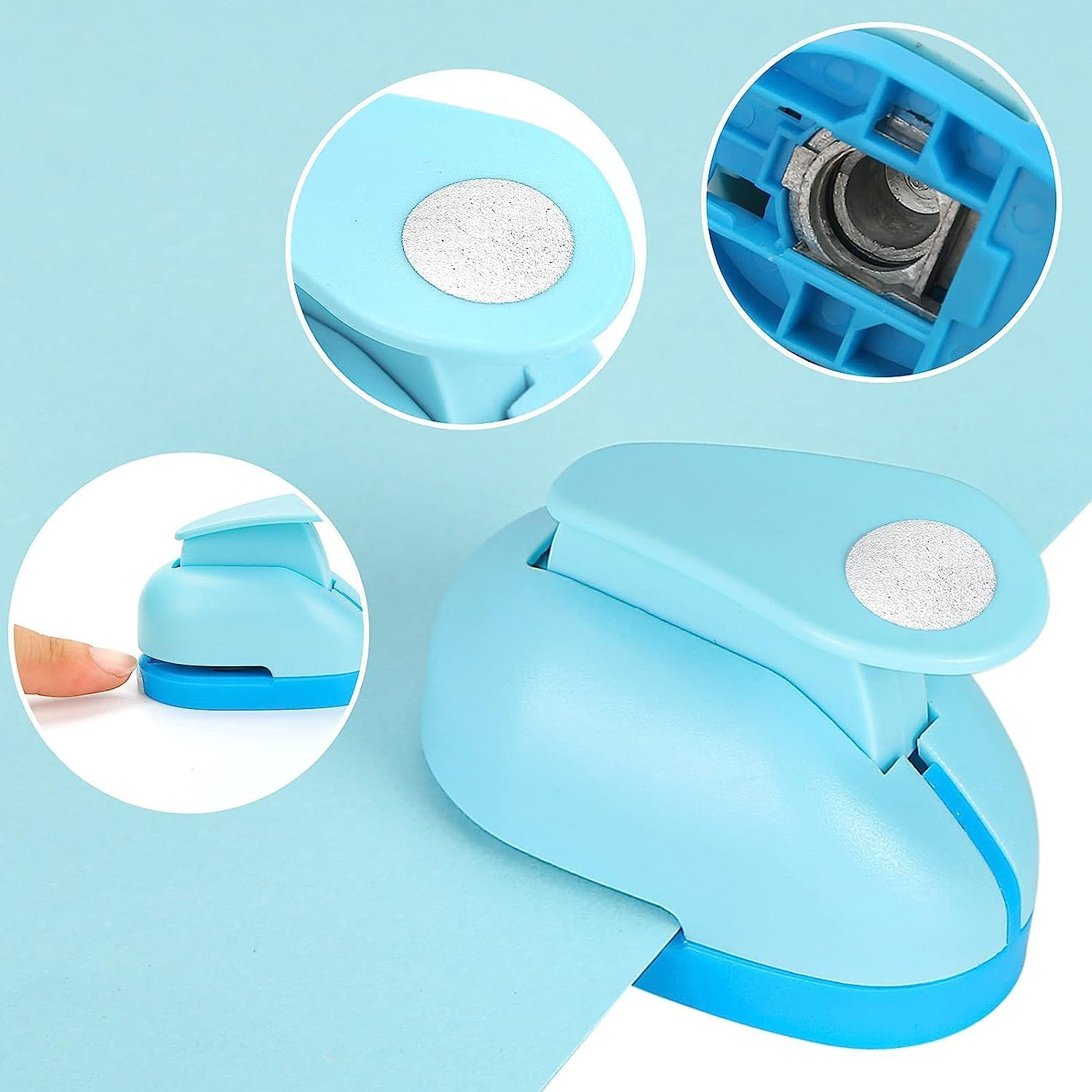 6 Pcs Craft Paper Punch Set, Betterjonny Multiple Shape Punches,Moon, Waves, Apples, Fish, Circle, Airplanes Kids DIY Paper Card Making for Crafts Paper Punches Decorative image number 3