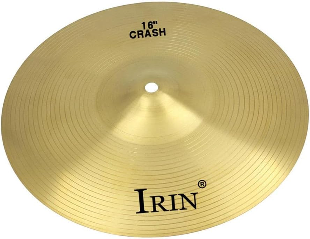 Oshhni 16" Brass Crash Hat Cymbal Drum Set Musical Instrument Parts for Students image number 6