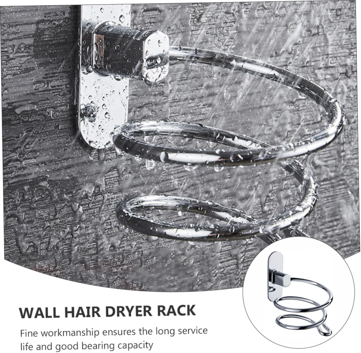 WEKADRIN 1Pc Punch Hair Dryer Rack Multi Functional Bathroom Wall Mount Organizer for Safe Storage and Tidy Space Durable and Design