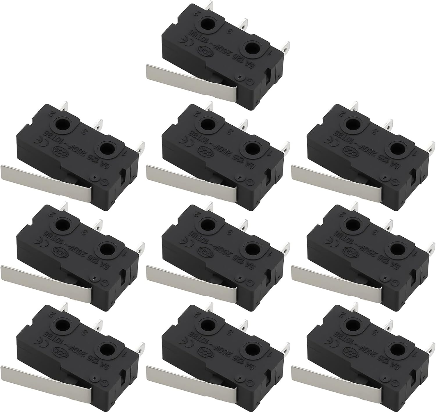 OTOTEC 10Pcs 3 Pin Mini Micro Limit Switch 5A 125/250V Lever Type Micro Switch for Electronic Equipment, KW11-3Z image number 3