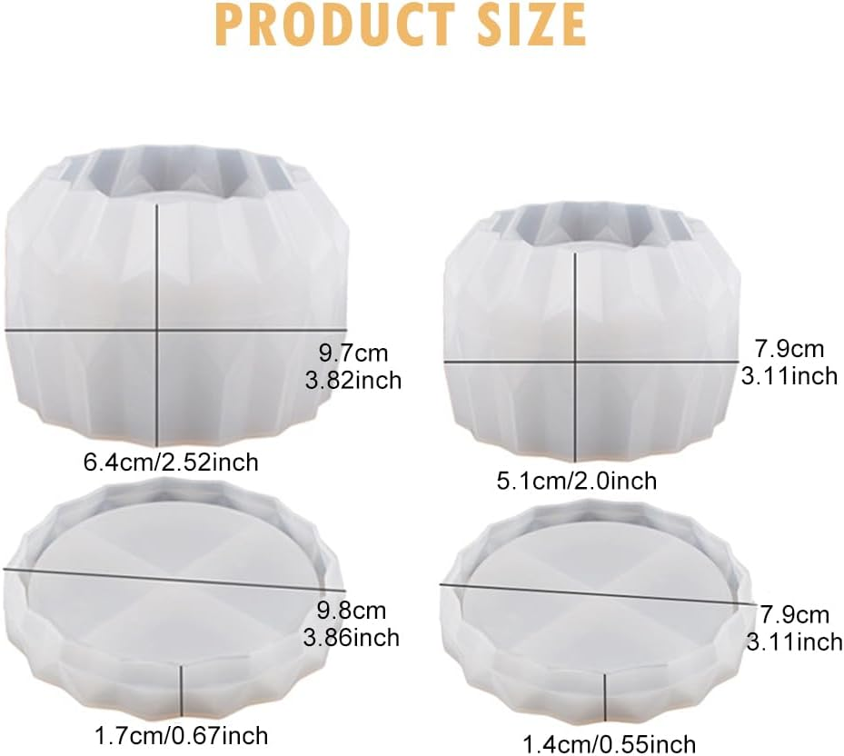 Resin Silicone Molds, Silicone Mould Concrete Casting Mould, Silicones Candle Holder, 4 Sizes Plant Pots Silicones Molds Succulent Plants Concrete Planter Vase Molds,Spiral Cylindrical Candle Mould image number 6