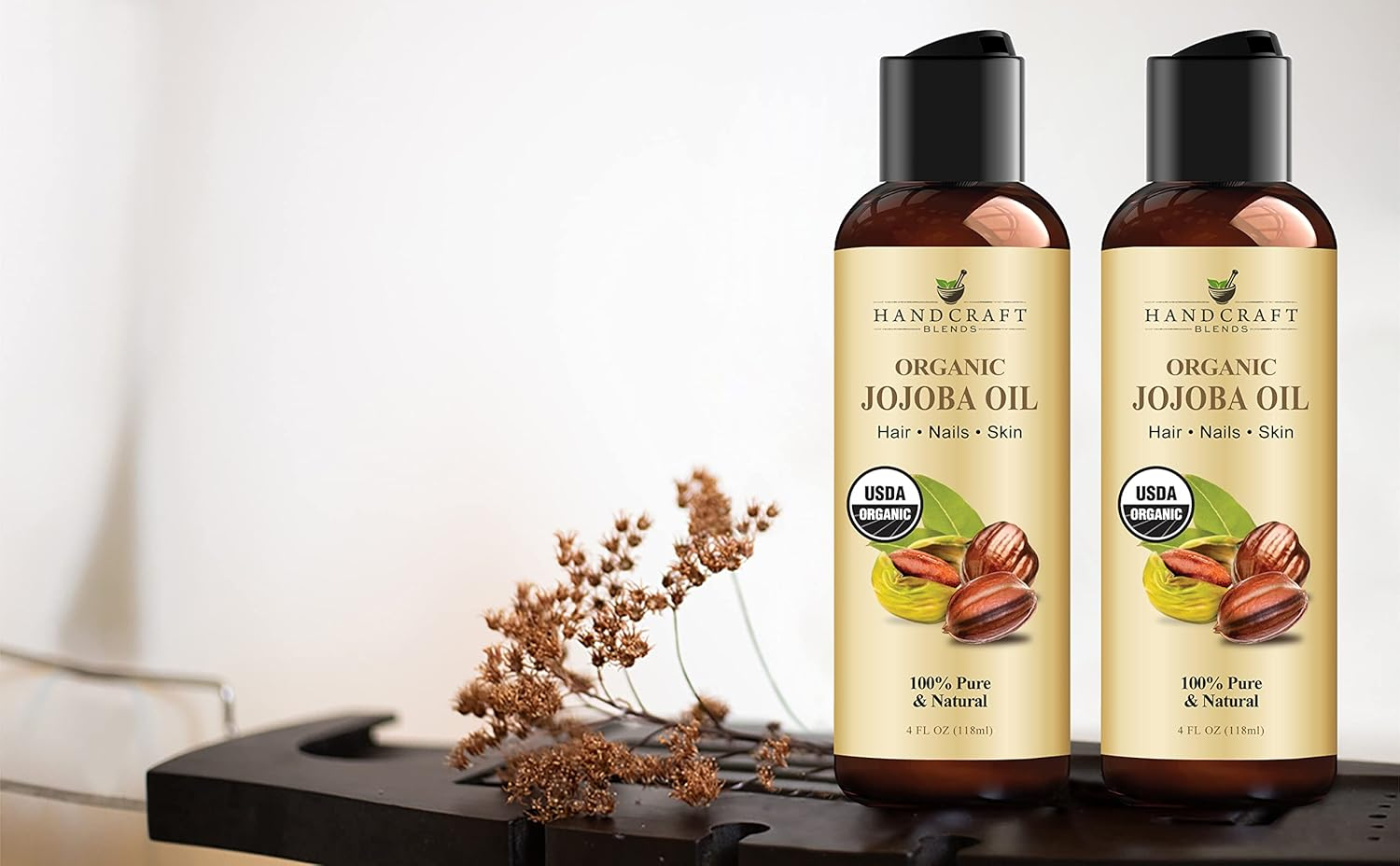 Handcraft Blends USDA Organic Jojoba Oil - Cold-Pressed 4 Fl Oz - 100% Pure and Natural - Premium Grade Carrier Oil for Skin and Hair - Hair and Body - Massage - Hexane-Free image number 3