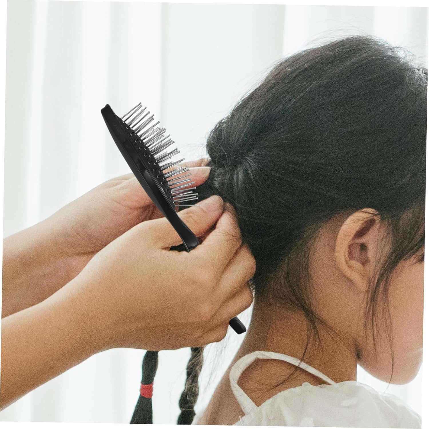 SAFIGLE Professional Synthetic Hair Brush Steel Comb Wig Detangler for Curly Wavy Straight Hair image number 2