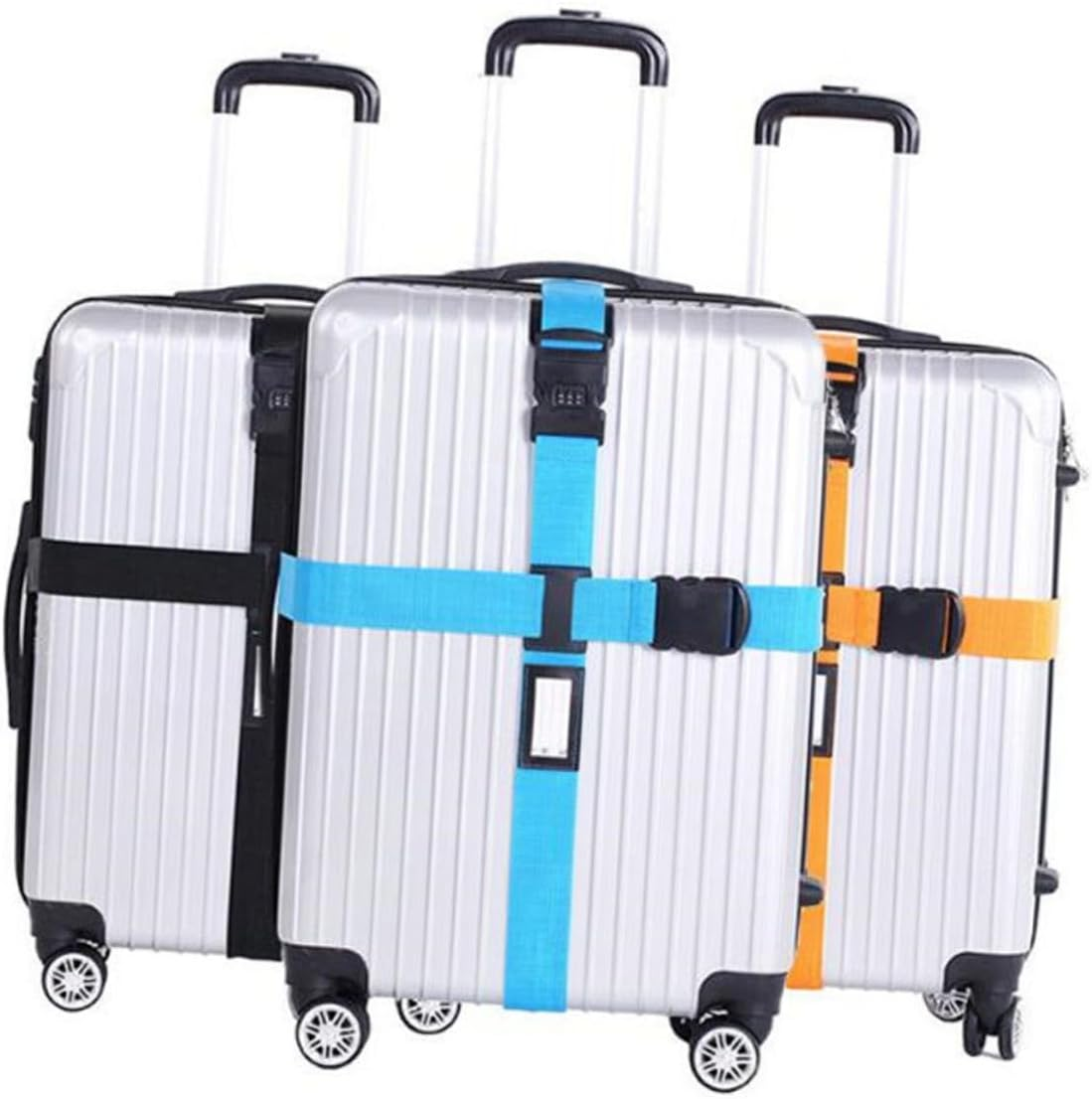 DIKACA 5Pcs Adjustable Luggage Straps with Buckle Travel Packing Suitcase Belt for Securing Bags Lightweight Tie down Straps for Backpacks Tents and Outdoor Use image number 2