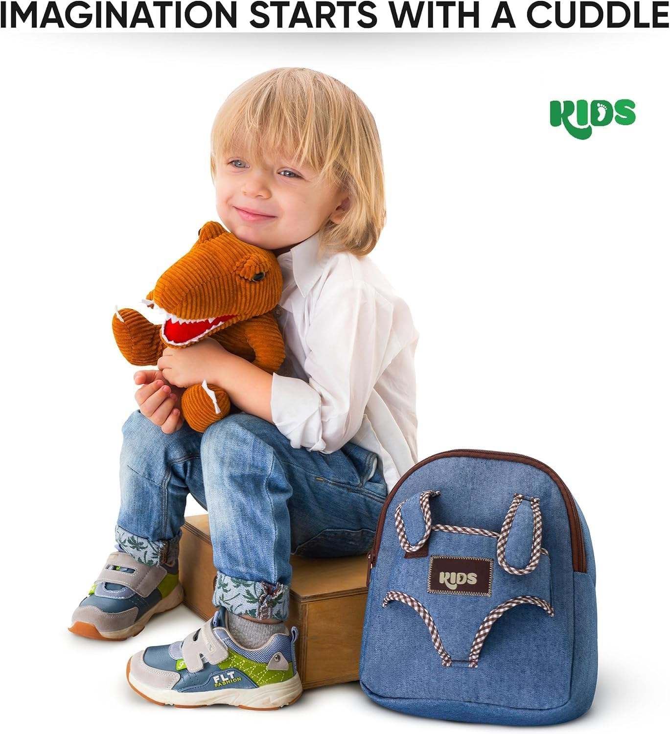 Jiaozoum Schoolbag Backpack for Boys, Dinosaur Book Bag with Adjustable Shoulder Straps & Padded Back, New Semester Gifts Bag for Children 2-5 Y.O. image number 2