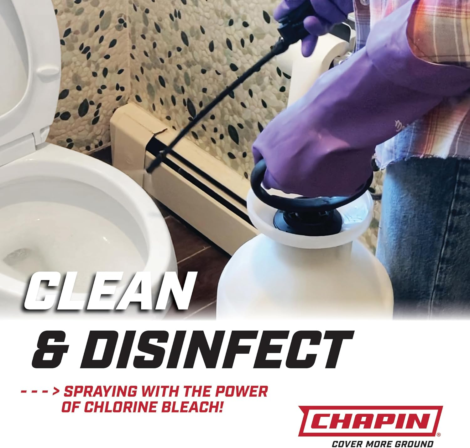 Chapin International 20075 Bleach & Disinfectant Bleach Sprayer, 1 Gallon, Translucent White image number 4