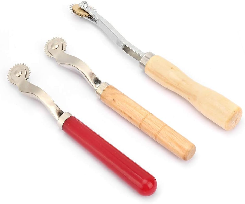 3 Pcs Tracing Wheel Sewing Patterns Tool, Needle Point Tracing Overstitch Wheel, Pounce Wheel, Rotary Perforation Cutter, Professional Stitch Marking Spacer, for Leather Paper Cloth Arts DIY Crafts image number 4