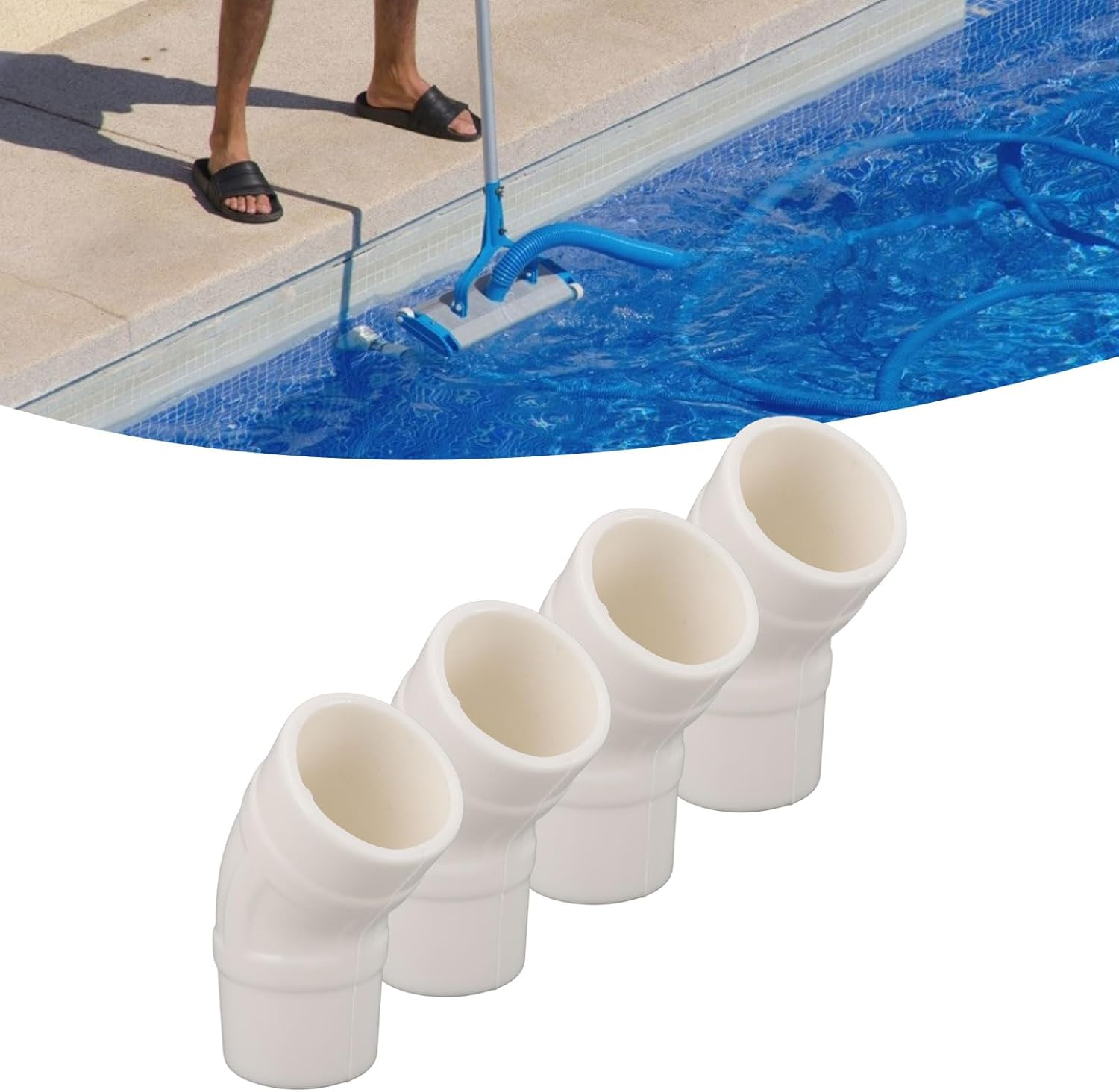 TOPINCN 4 PCS Pool Cleaner Elbows 45 Degree, Pool Vacuum Pipe Connector, Silicone Replacement Parts W70244 for Zodiac Baracudas G2 G3 G4, Maintenance Accessory Kit image number 3