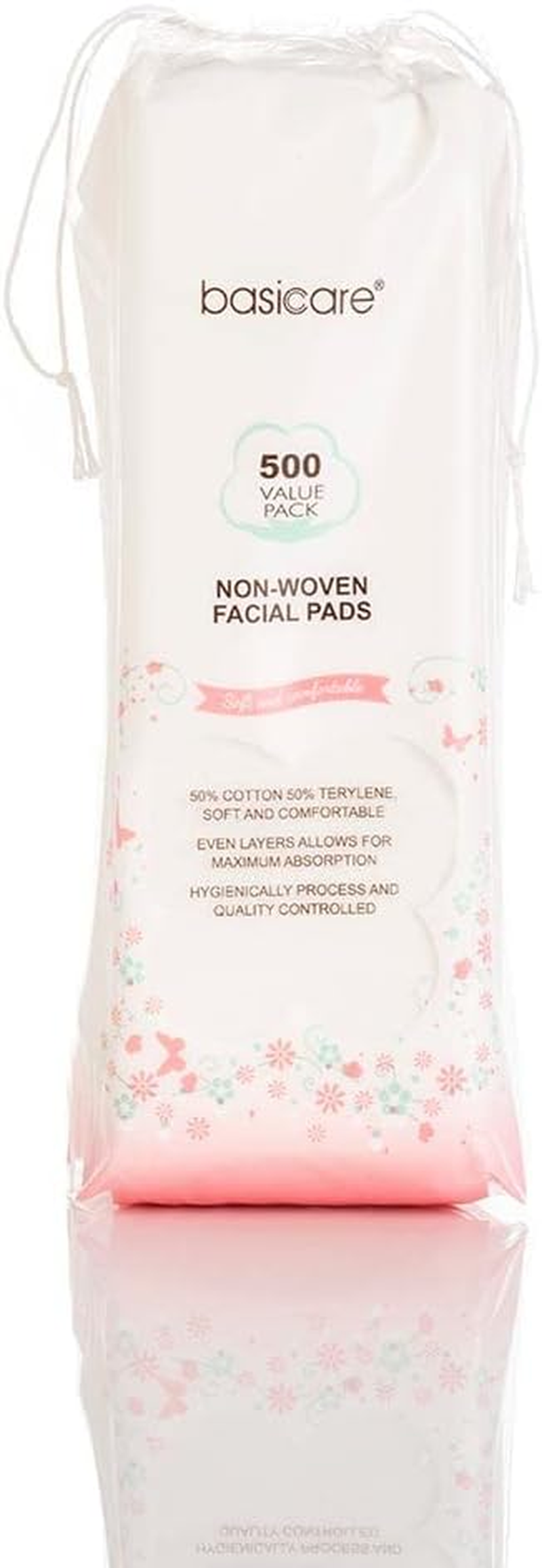 Basicare 500 Piece Thin Non Woven Facial Pads Value Pack Cotton Absorbent image number 1