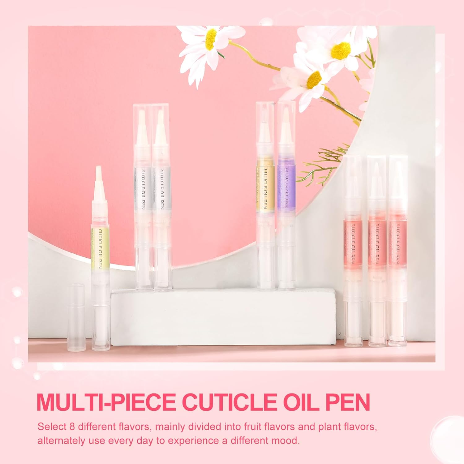 COSCELIA Nail Nutrition Pen, 8 PCS Nail Cuticle Oil Pen Set Mix Flavors Nail Nutrition Oil Nail Care for Repairing Cracked of Cuticle Oil Pen Set Nail Art DIY Care Oils image number 6