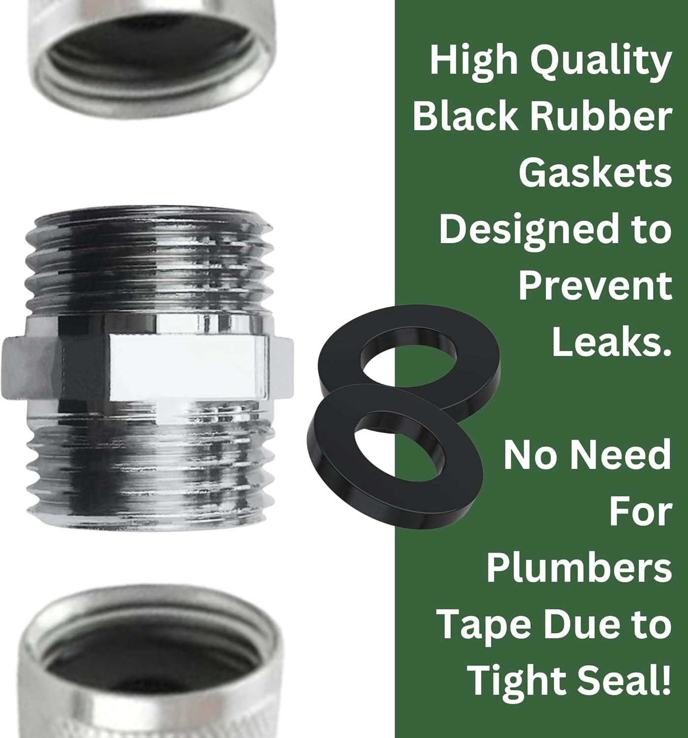 Shower Hose Extension - Shower Hose Extender - Easily Connects Two Shower Hoses Together - Solid Brass image number 3