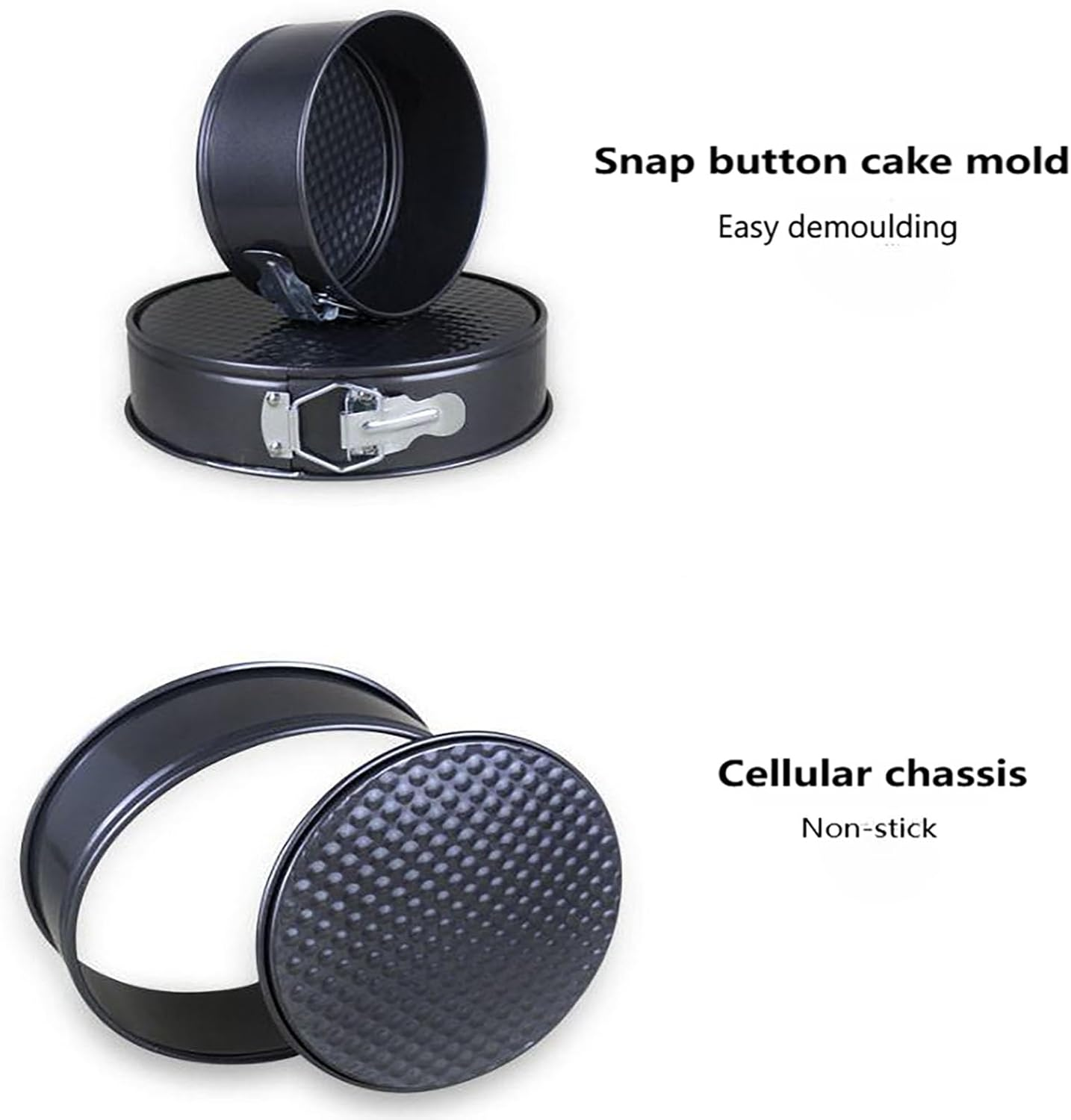 YAKESD 3Pcs Cake Pan Set with 2 Gloves - Non-Stick round Cake Pans for Baking, Cheesecake Pan with Removable Base - Set of 3 (12Cm, 18Cm, 22Cm) image number 1