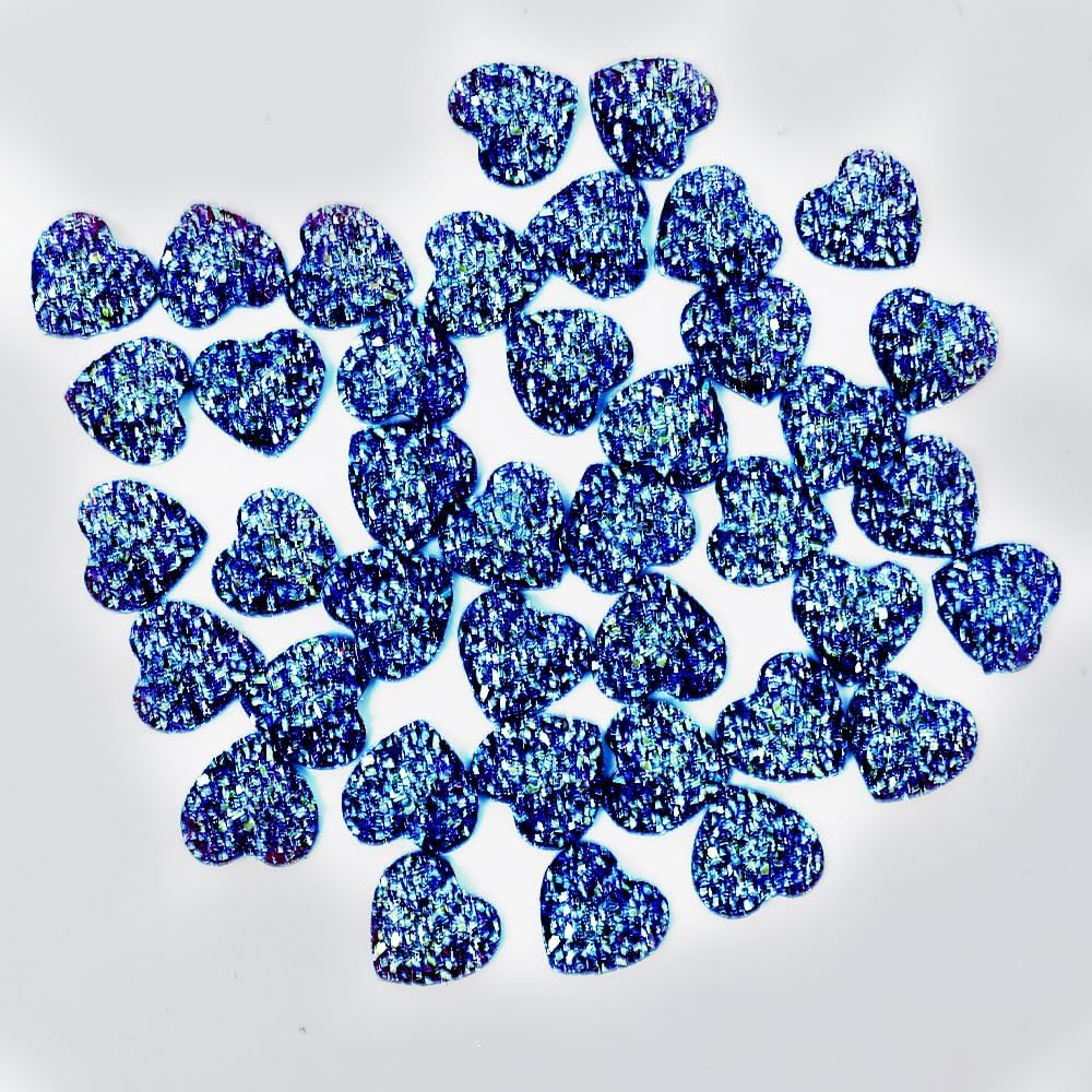 40PCS 14Mm Silver Heart Flatback Rhinestones - 1.5Mm Thick Heart Shape Resin Crystal Diamante with Adhesive Backing, Festival Embellishments for Nail Art, Face Decor, Embellishments for Crafts(Silver) - Black image number 6