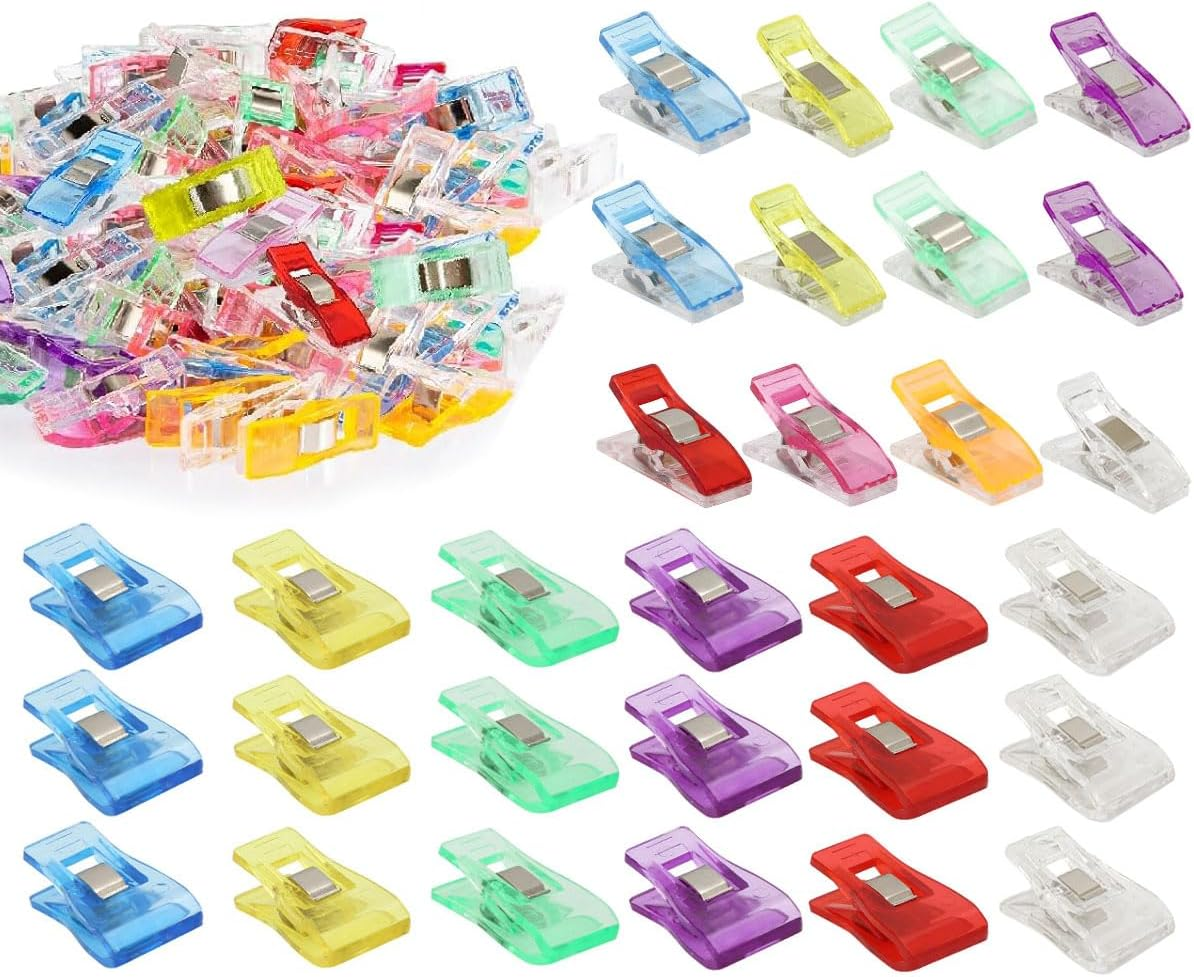 Multipurpose Sewing Clips 150Pcs, Assorted Colors Plastic Clips for Fabric, Clips for Sewing Supplies image number 2